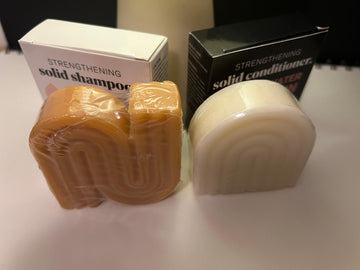 Rice Water Protein Solid Shampoo & Conditioner Set Strengthening | Vegan & pH Balanced